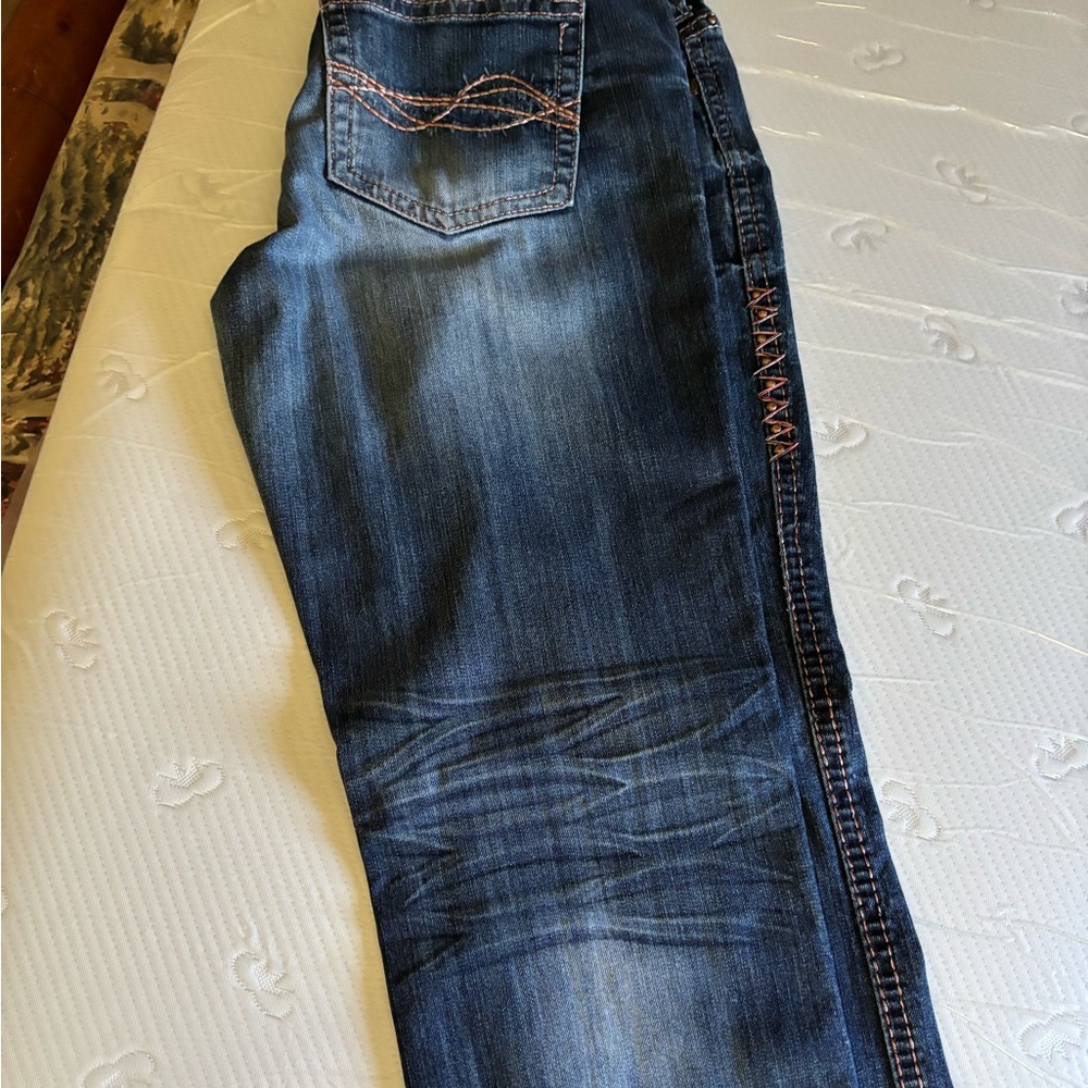 Cowgirl Tuff Western Coral Women's Blue Boot Cut Jeans
